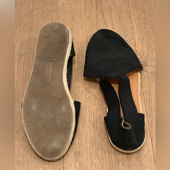 Black canvas summer flats sz 9 - Picture 3 of 3